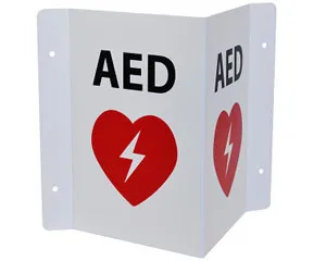 Triangular AED Wall Sign 3D Emergency AED Signage