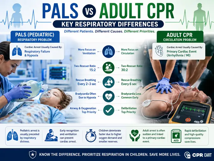 PALS vs Adult CPR - Key Respiratory Differences