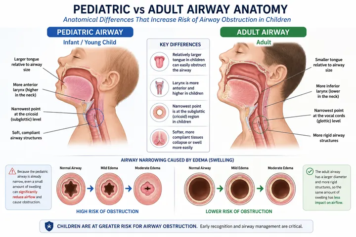 Pediatric vs Adult Airway Anatomy