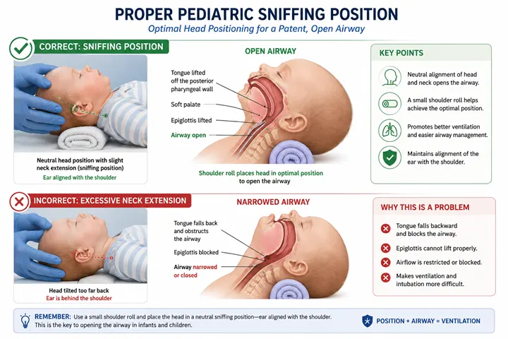 proper pediatric sniffing position